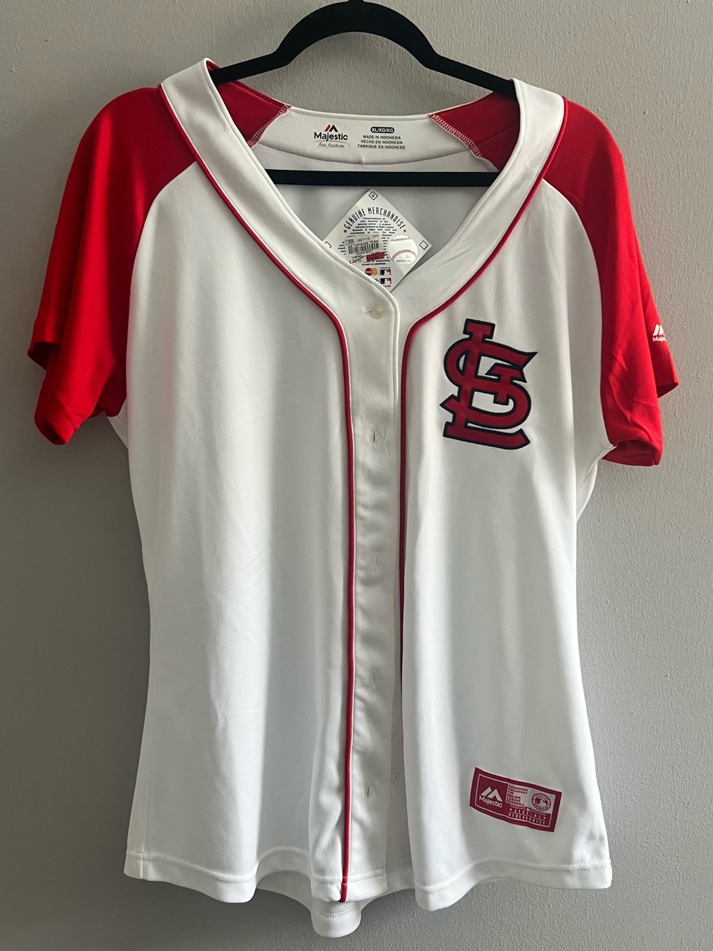 Majestic White and Red St. Louis Cardinals Women's Jersey